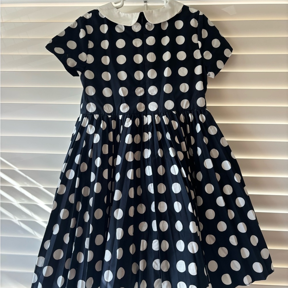 Jacadi - Navy and White Polka Dot Dress